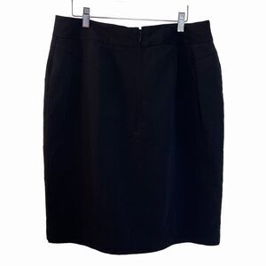 Worthington Skirt Womens 16 Black Pencil Twill Lined Stretch Zip Office Preppy